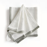 Napa White/Blue QUINN DINNER NAPKINS, SET OF 4
