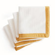 Napa White/Ochre CONNOR COCKTAIL NAPKINS, SET OF 4