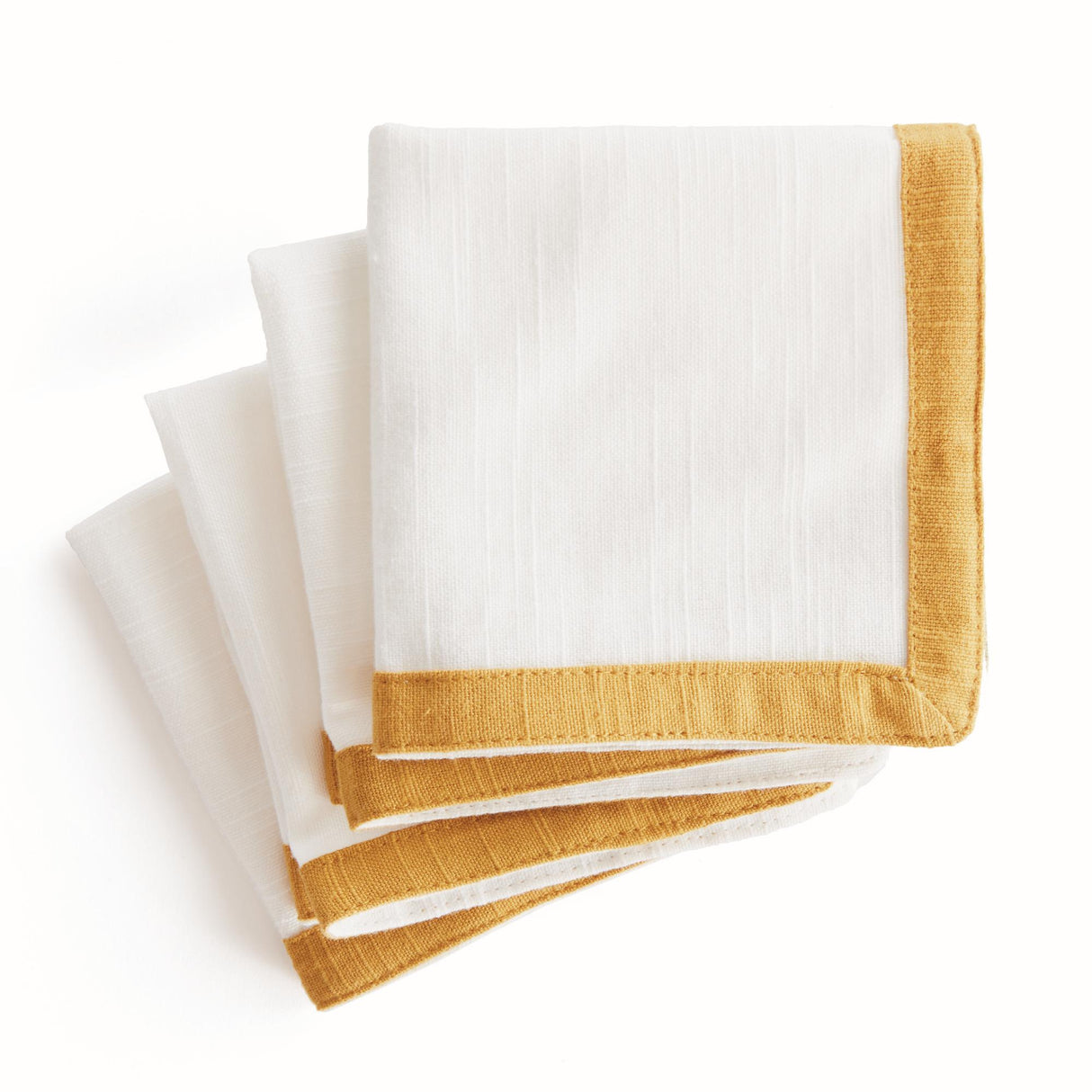 Napa White/Ochre CONNOR COCKTAIL NAPKINS, SET OF 4