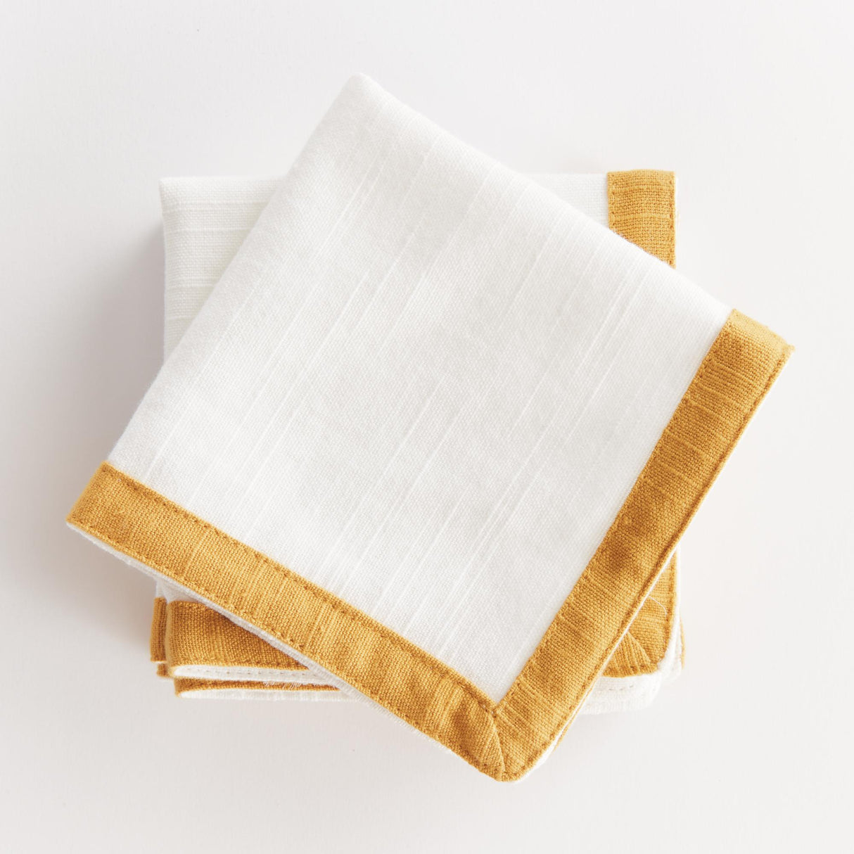Napa White/Ochre CONNOR COCKTAIL NAPKINS, SET OF 4
