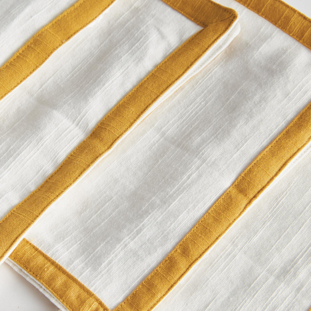 Napa White/Ochre CONNOR COCKTAIL NAPKINS, SET OF 4