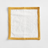 Napa White/Ochre CONNOR COCKTAIL NAPKINS, SET OF 4