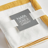 Napa White/Ochre CONNOR COCKTAIL NAPKINS, SET OF 4