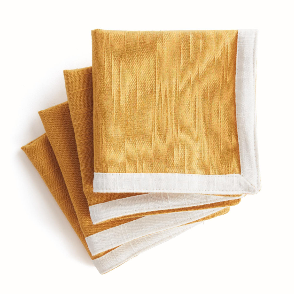 Napa Ochre/White JASE COCKTAIL NAPKINS, SET OF 4