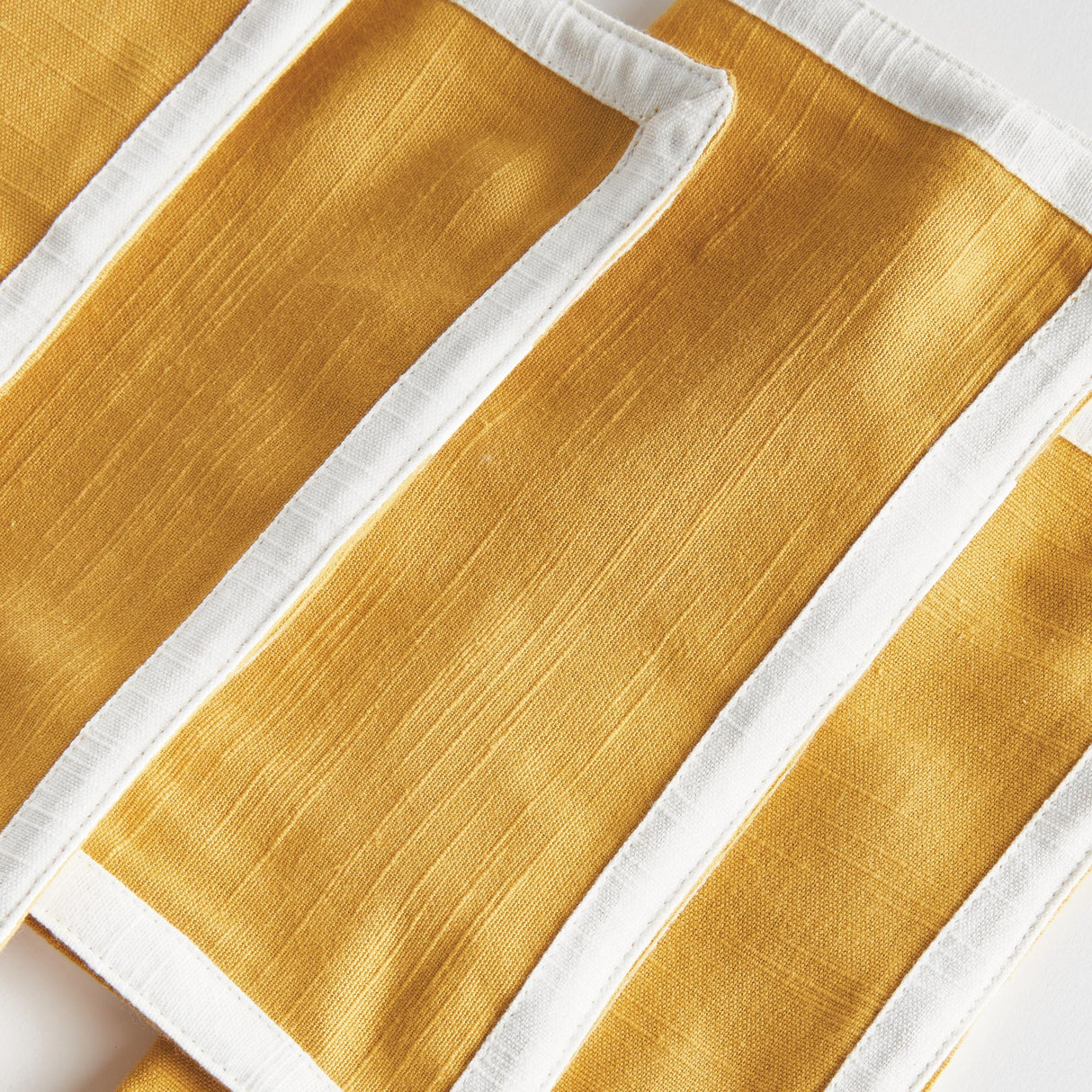 Napa Ochre/White JASE COCKTAIL NAPKINS, SET OF 4
