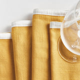 Napa Ochre/White JASE COCKTAIL NAPKINS, SET OF 4