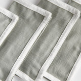 Napa Green/White FERNBROOK COCKTAIL NAPKINS, SET OF 4