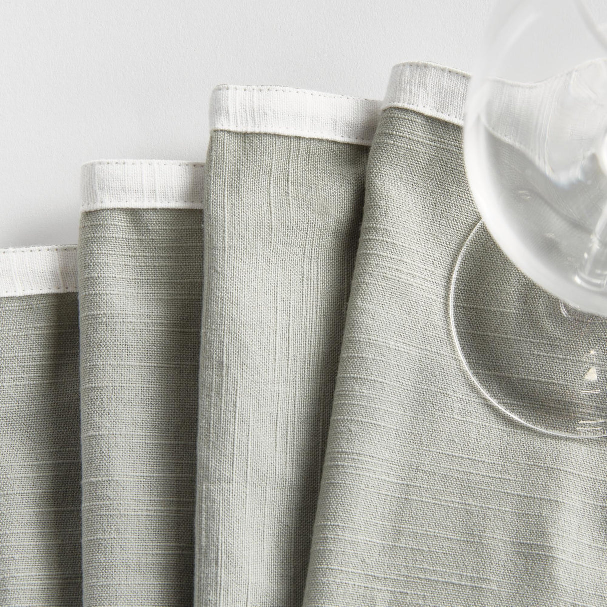 Napa Green/White FERNBROOK COCKTAIL NAPKINS, SET OF 4
