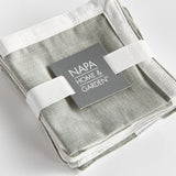 Napa Green/White FERNBROOK COCKTAIL NAPKINS, SET OF 4