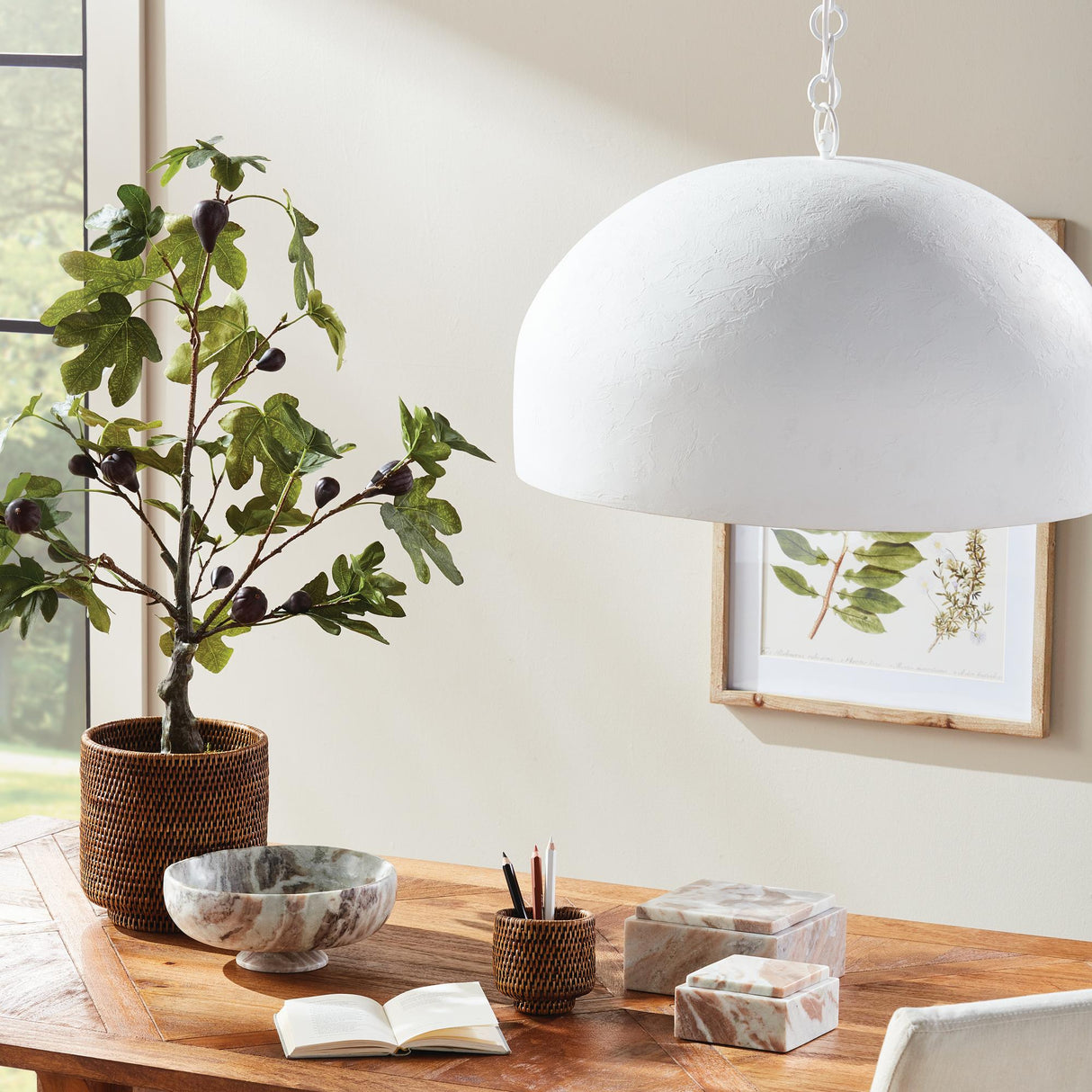 Napa White/Champage THAYER DOME PENDANT LARGE