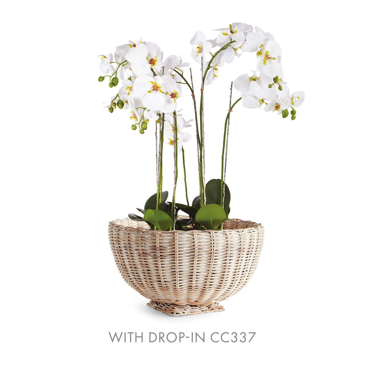 Napa Whitewash CHARLESTON RATTAN FOOTED BOWL SMALL
