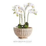 Napa Whitewash CHARLESTON RATTAN FOOTED BOWL SMALL