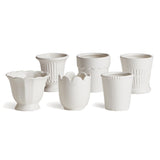 Napa Classic White MIRABELLE MINI CACHEPOTS, SET OF 6
