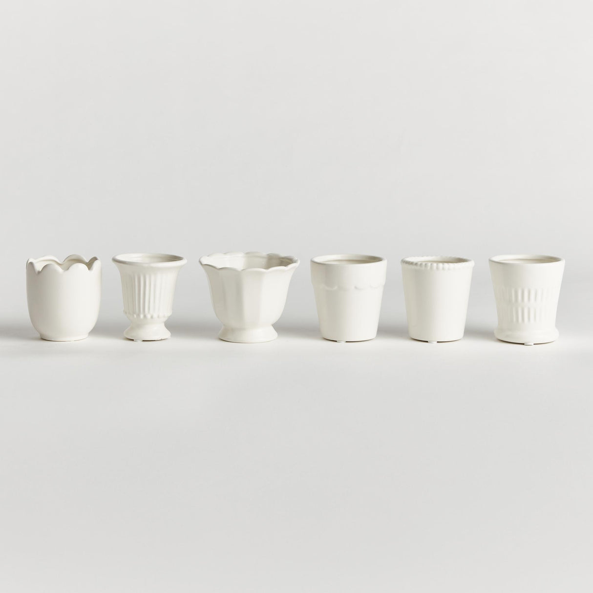 Napa Classic White MIRABELLE MINI CACHEPOTS, SET OF 6