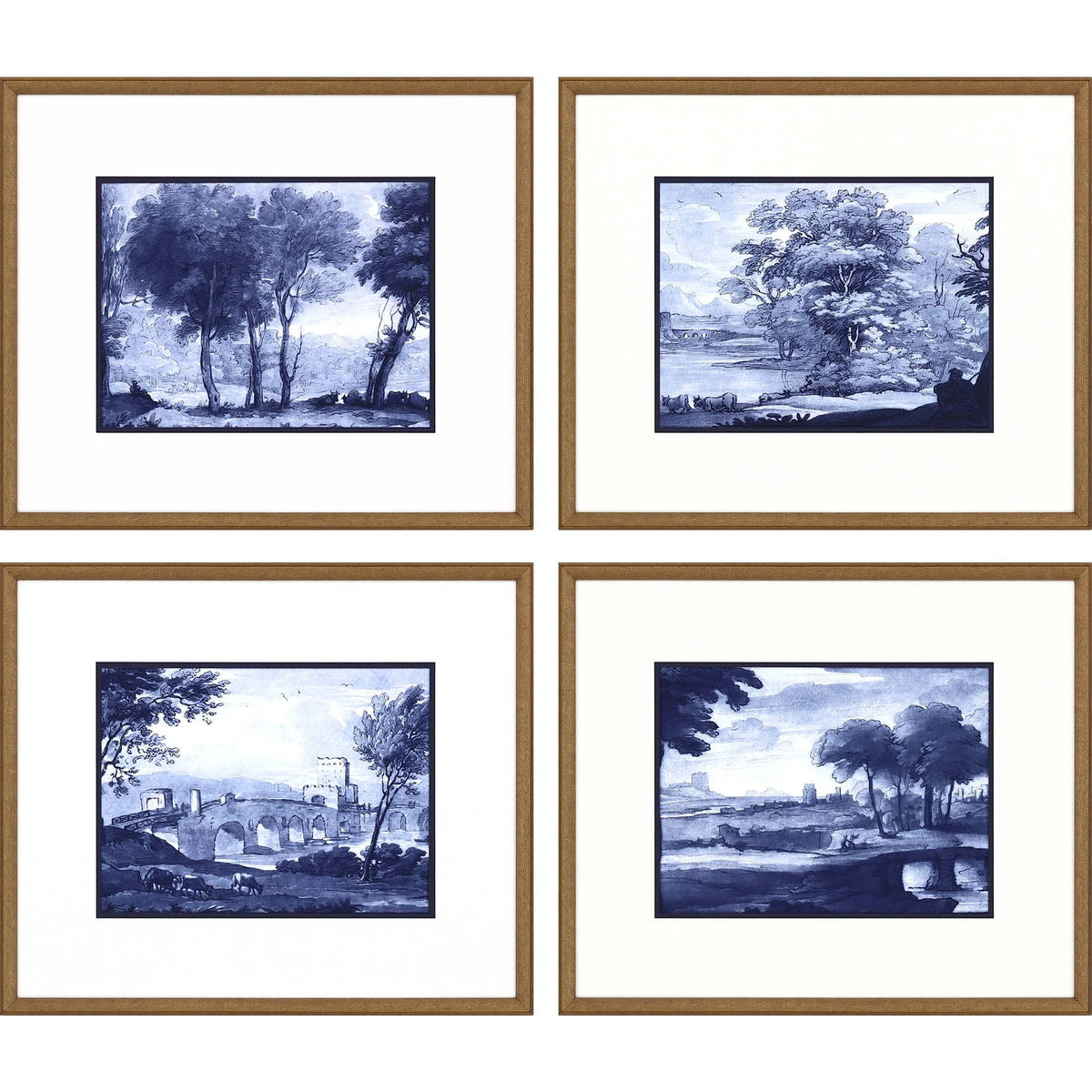 Paragon Pastoral Toile S/4 Blue 21 X 25 X 2 Wall Art