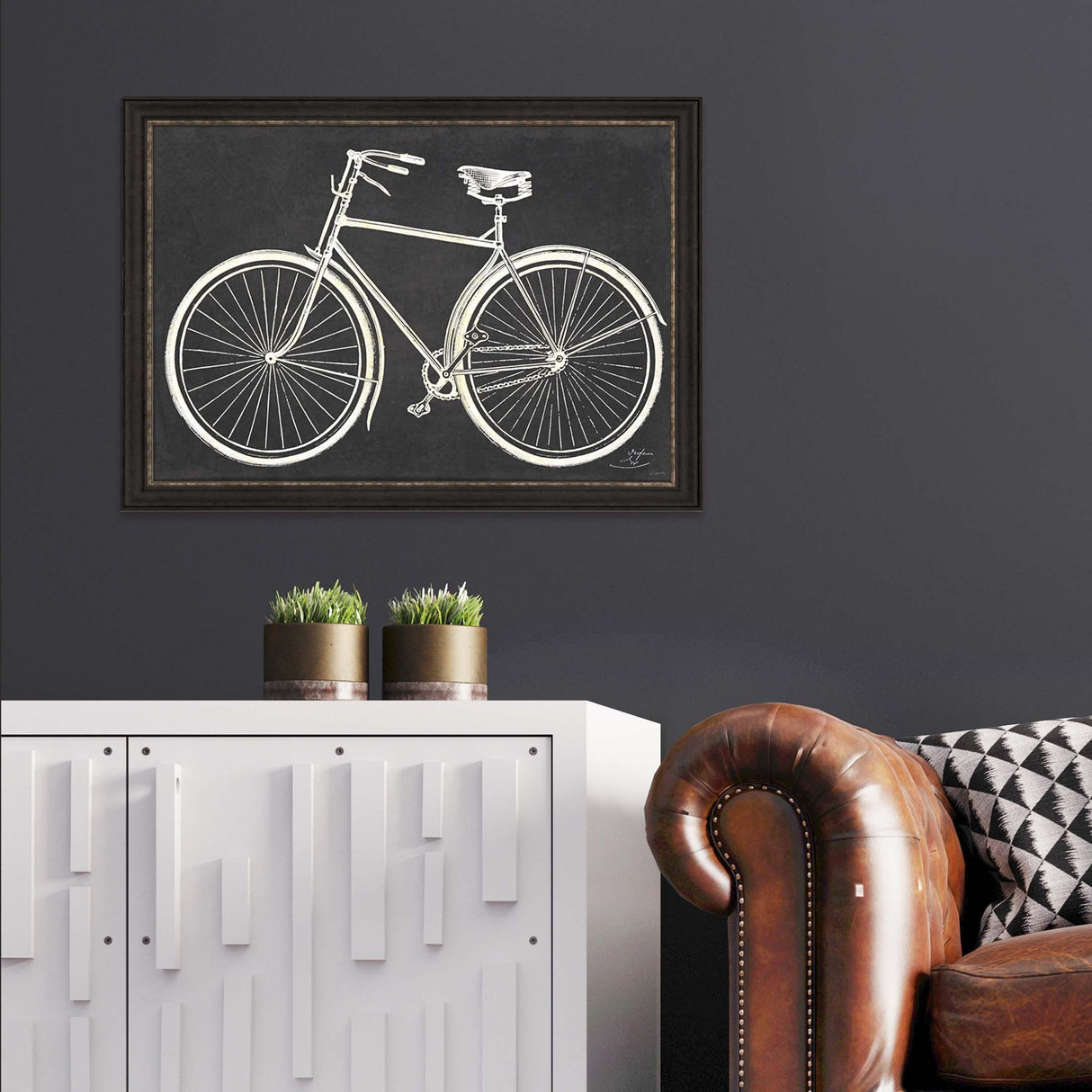Paragon Blueprint Bicycle Black 29 X 41 X 2 Wall Art
