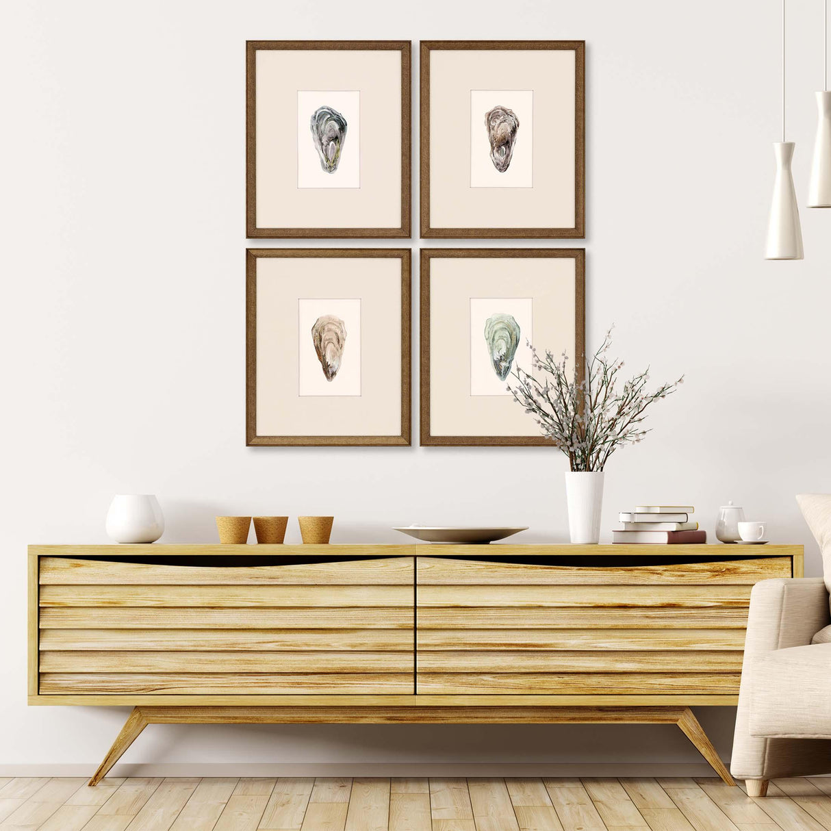 Paragon Ocean Blades S/4 Neutral 16 X 13 X 2 Wall Art