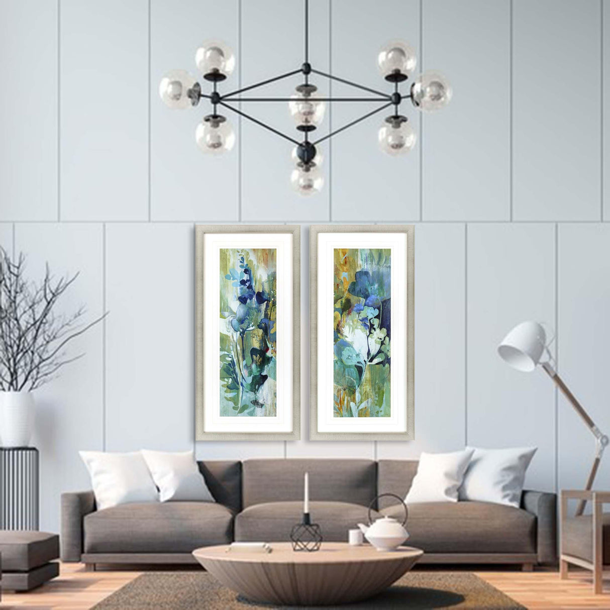 Paragon Botanical Illusion S/2 Turquoise 46 X 22 X 2 Wall Art