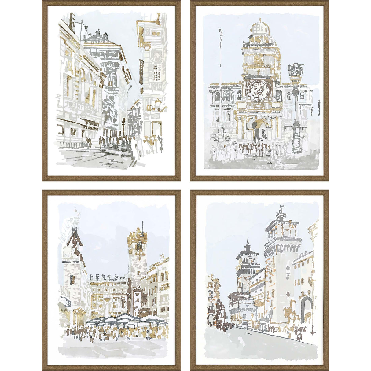 Paragon Street Scenes S/4 Multi 25 X 19 X 2 Wall Art