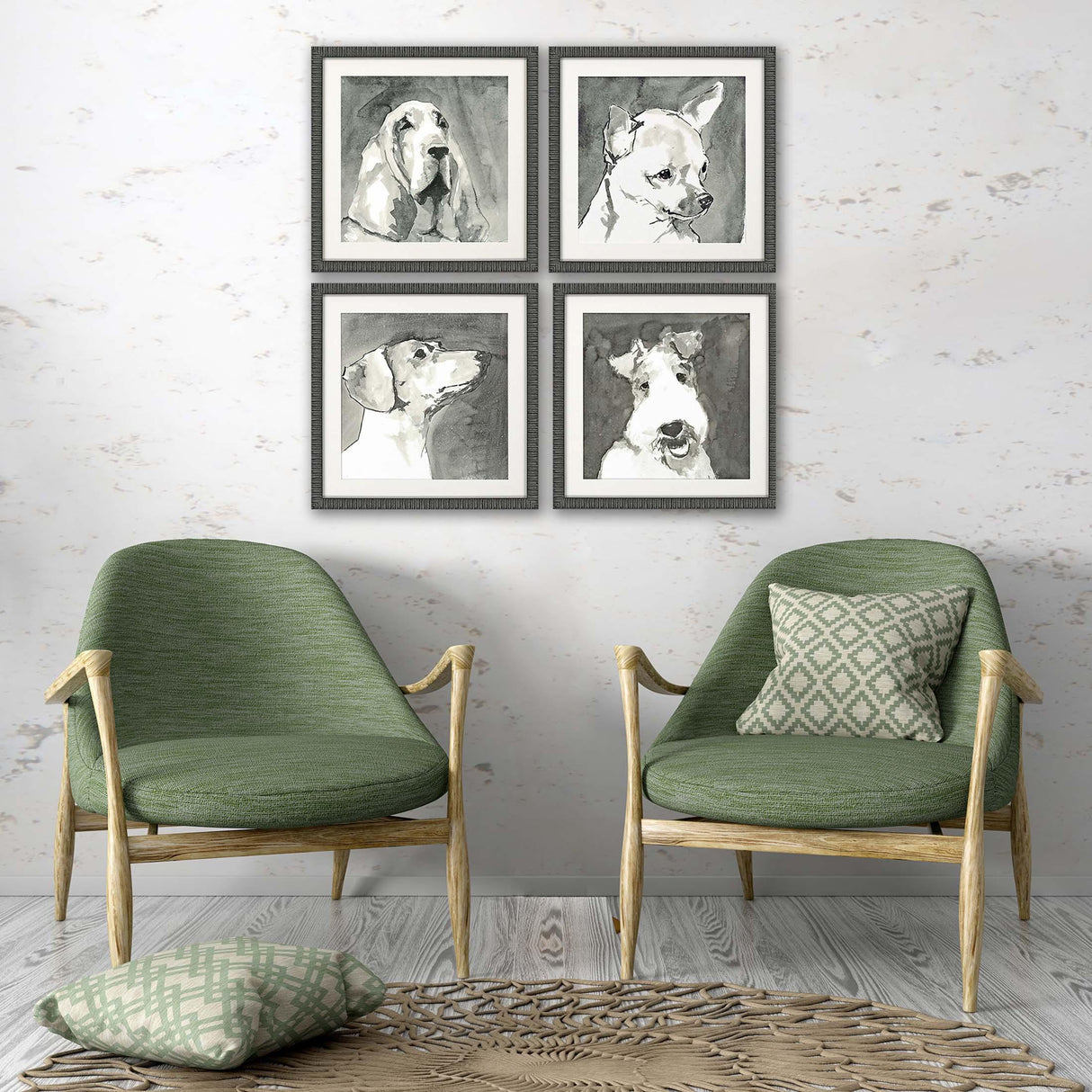 Paragon Modern Dog S/4 Neutral 21 X 21 X 2 Wall Art