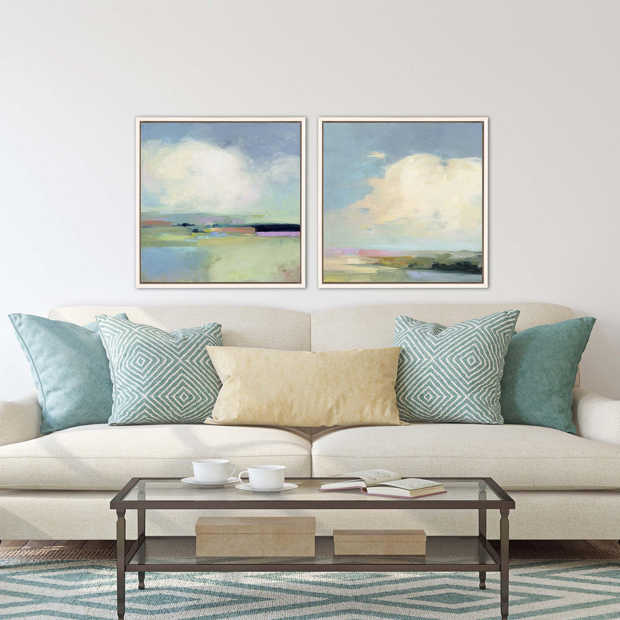 Paragon Colorful Horizon S/2 Blue 25 X 25 X 3 Wall Art