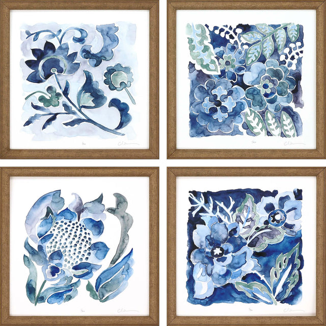 Paragon Indigo Ornament II S/4 Blue 13 X 13 X 2 Wall Art