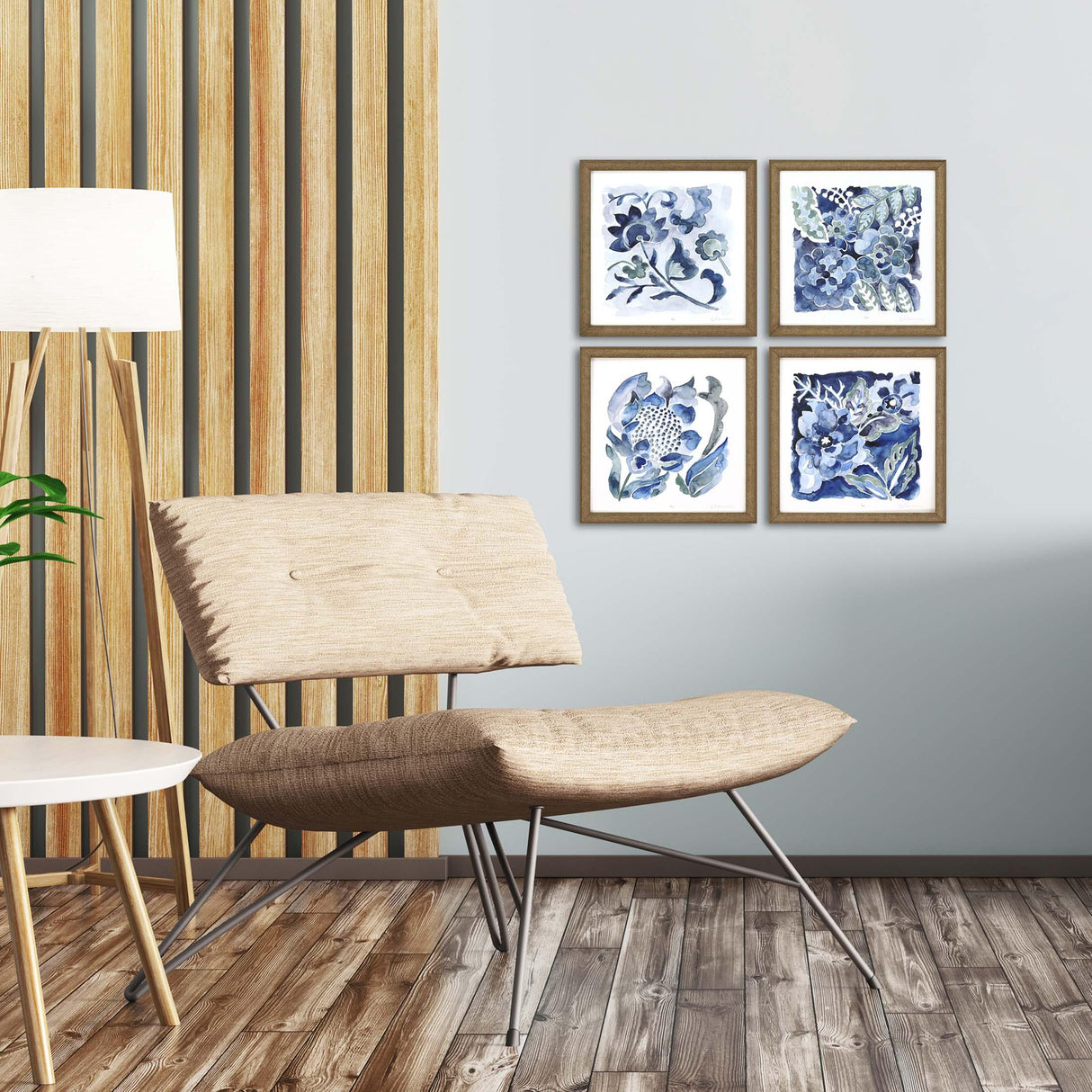 Paragon Indigo Ornament II S/4 Blue 13 X 13 X 2 Wall Art