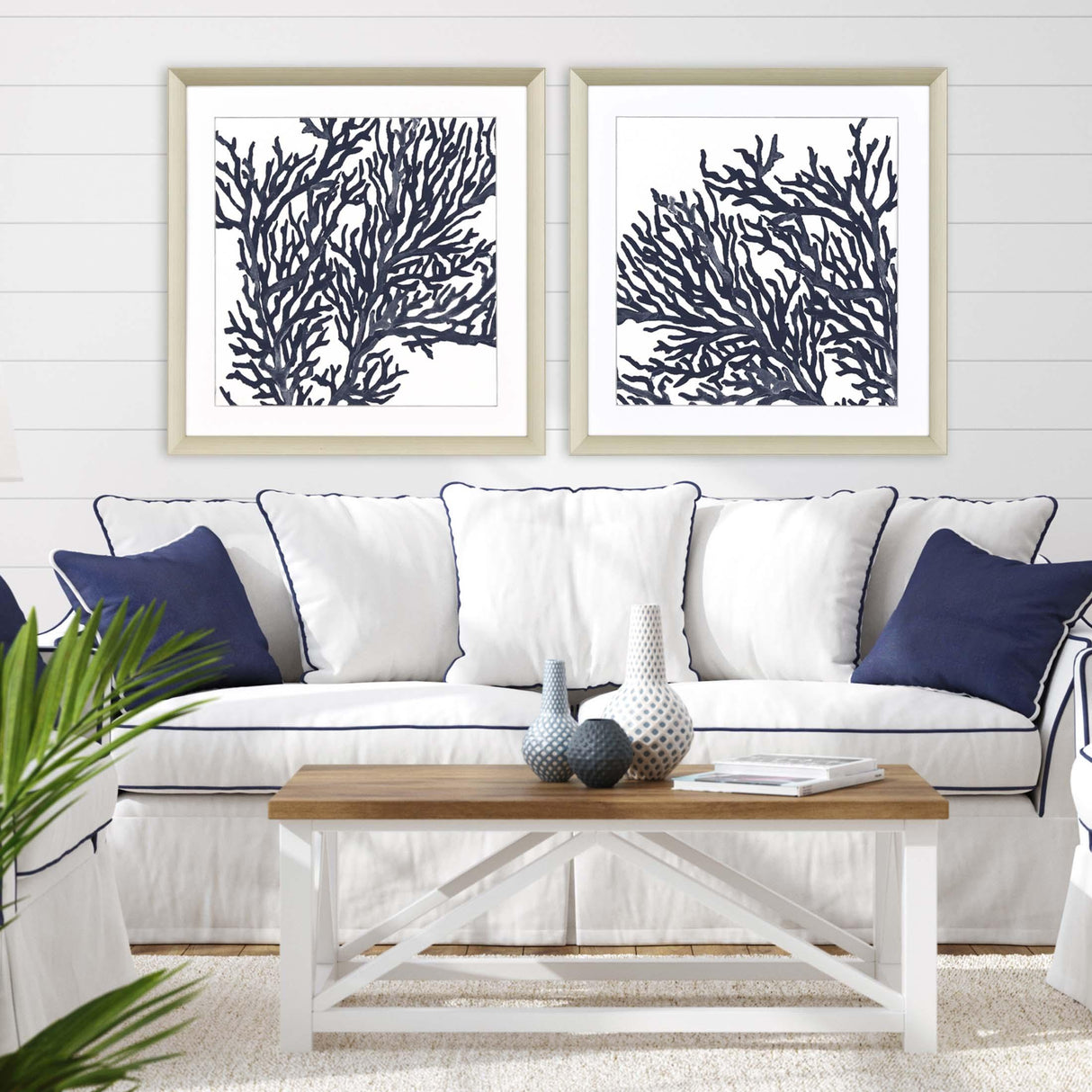 Paragon Blue Coral II S/2 Blue 32 X 32 X 2 Wall Art
