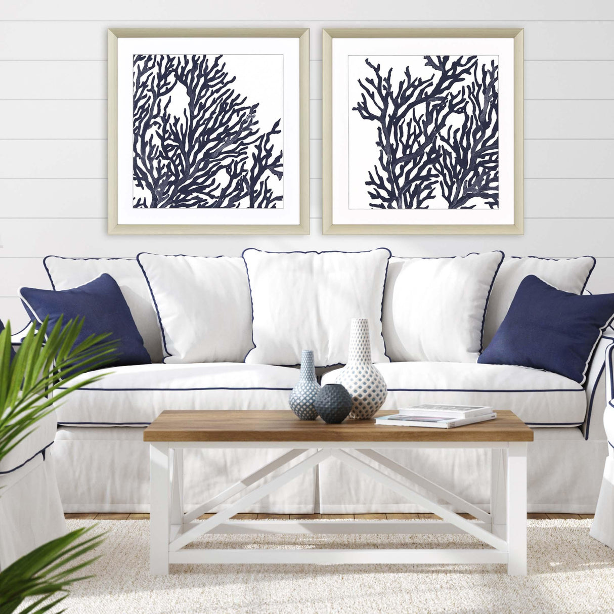 Paragon Blue Coral I S/2 Blue 32 X 32 X 2 Wall Art