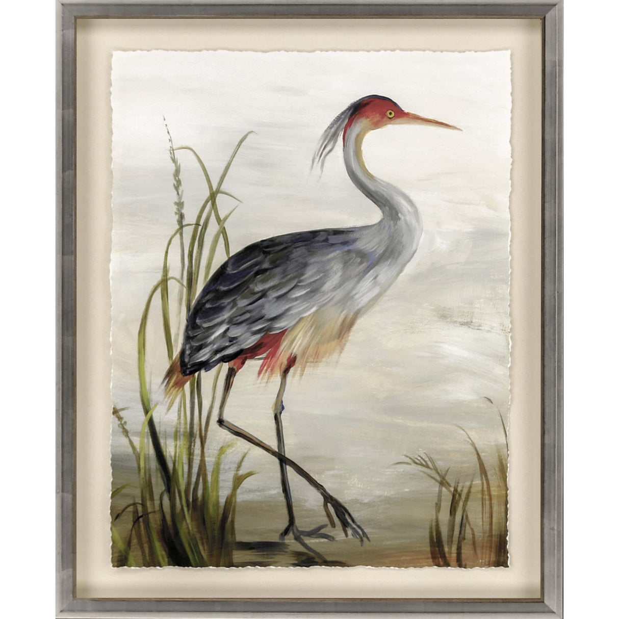 Paragon Grey Heron Study Blue 43 X 34 X 3 Wall Art