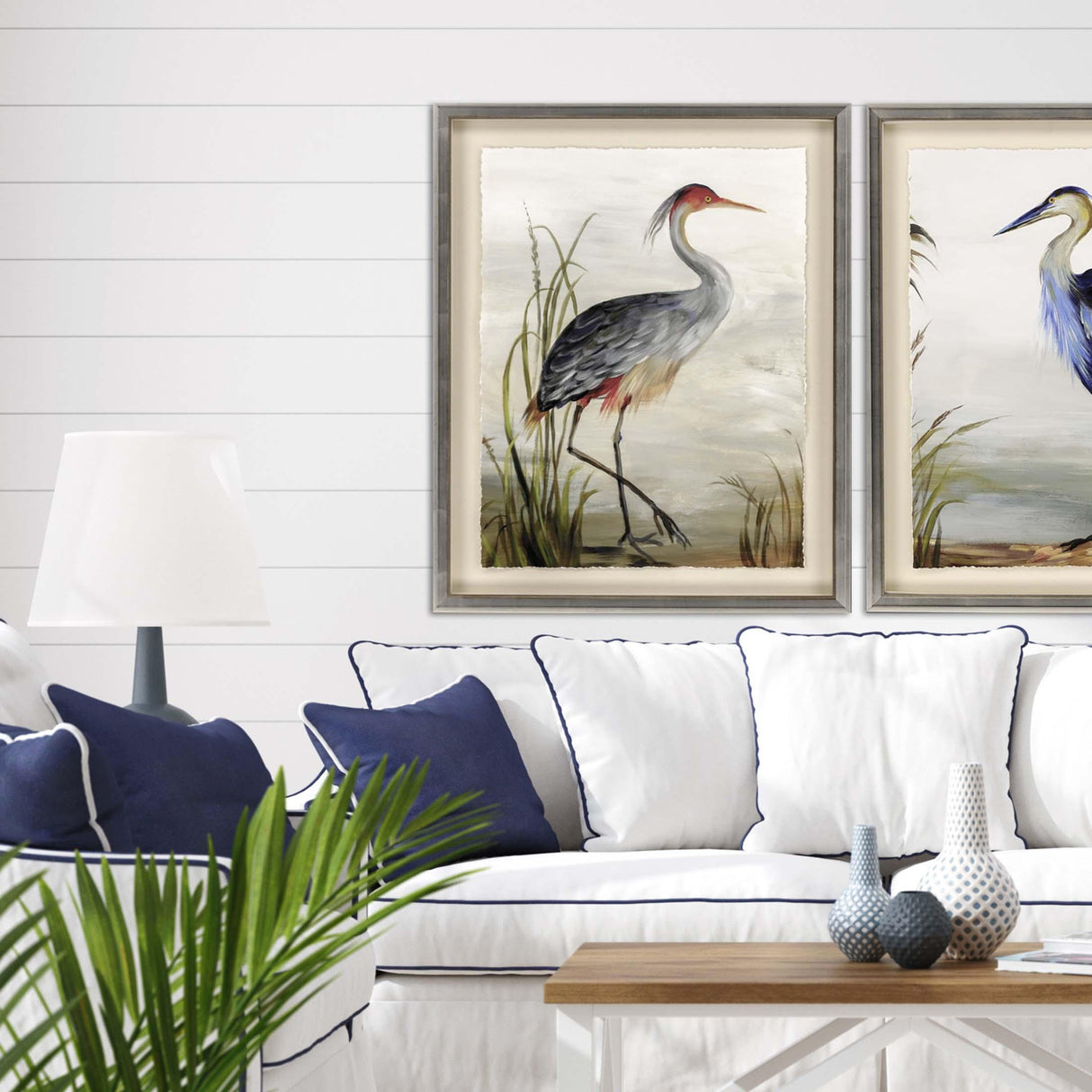 Paragon Grey Heron Study Blue 43 X 34 X 3 Wall Art
