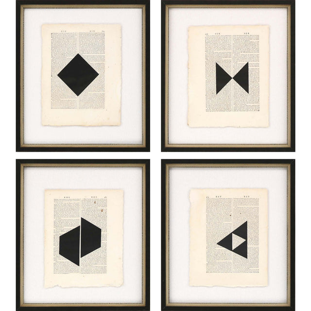 Paragon Geometrics I S/4 Black 16 X 14 X 2 Wall Art