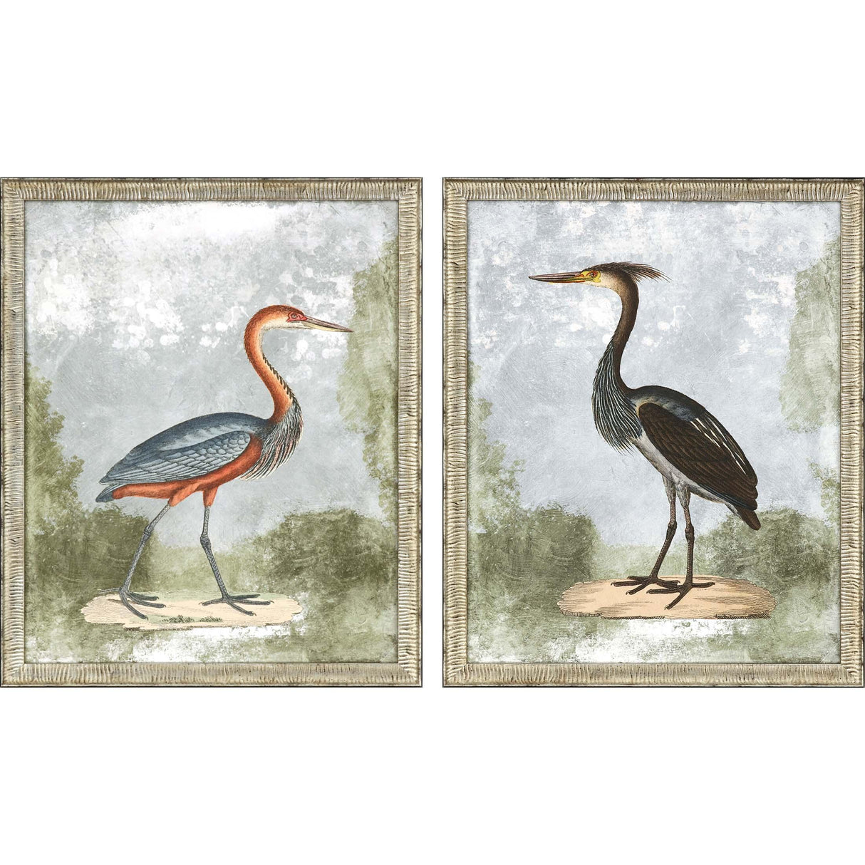 Paragon Cranes II S/2 Blue 33 X 27 X 2 Wall Art