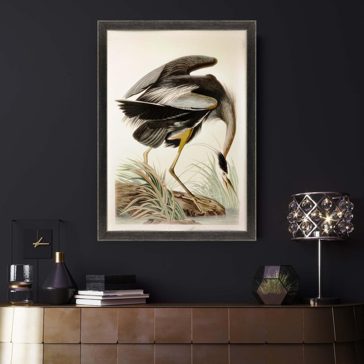 Paragon Great Blue Heron Black 54 X 39 X 2 Wall Art