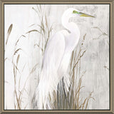 Paragon Heron in the Reeds Gray 41 X 41 X 3 Wall Art