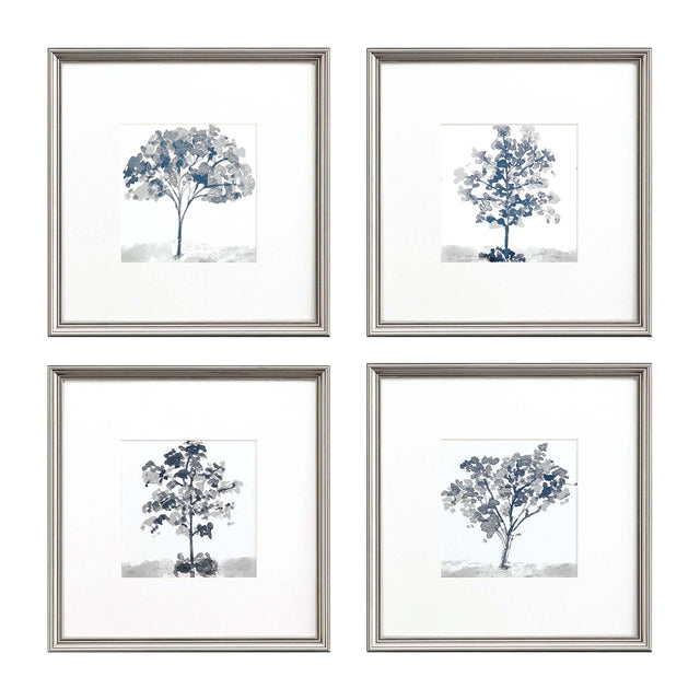 Paragon Slate Trees S/4 Blue 16 X 16 X 1 Wall Art