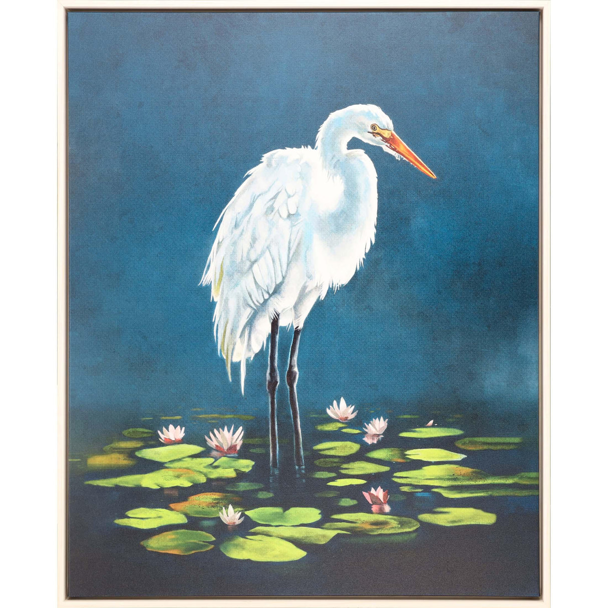 Paragon Egret in Lily Pads Blue 52 X 42 X 3 Wall Art
