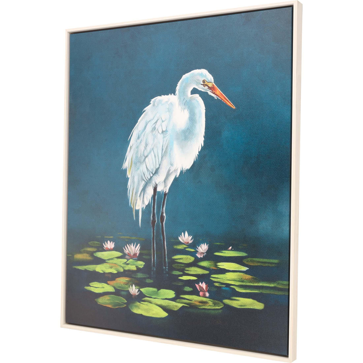 Paragon Egret in Lily Pads Blue 52 X 42 X 3 Wall Art