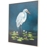 Paragon Egret in Lily Pads Blue 52 X 42 X 3 Wall Art