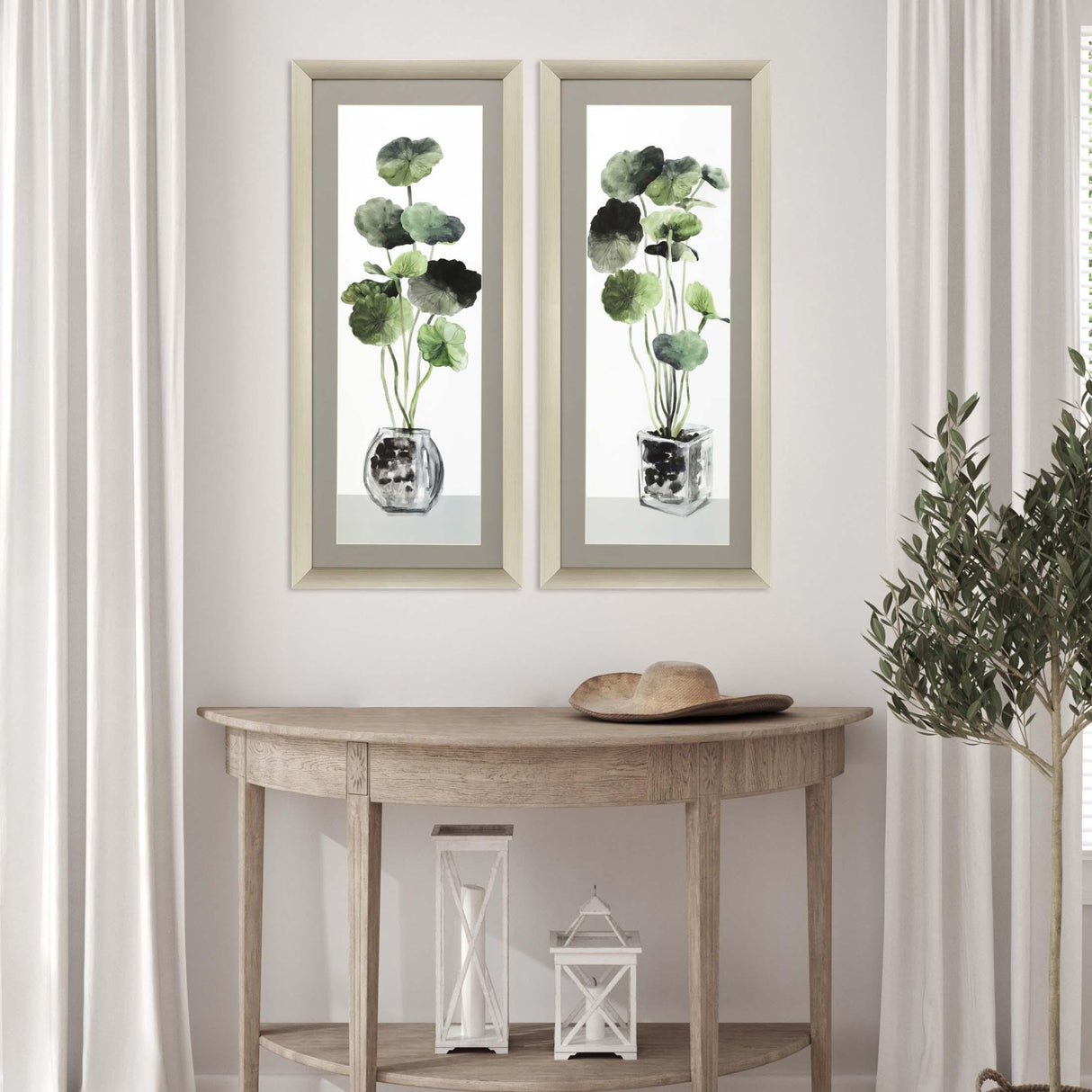 Paragon Simple Glass S/2 Green 43 X 19 X 2 Wall Art