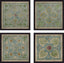 Paragon Verdigris Pattern S/4 Blue 20 X 20 X 3 Wall Art