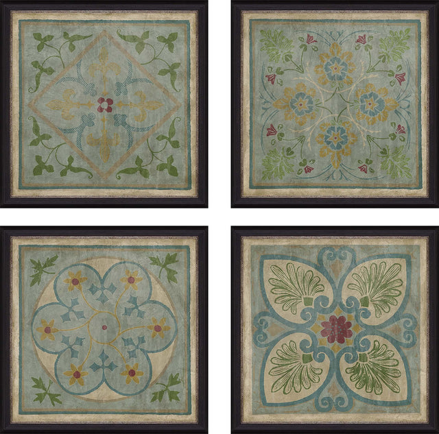 Paragon Verdigris Pattern S/4 Blue 20 X 20 X 3 Wall Art