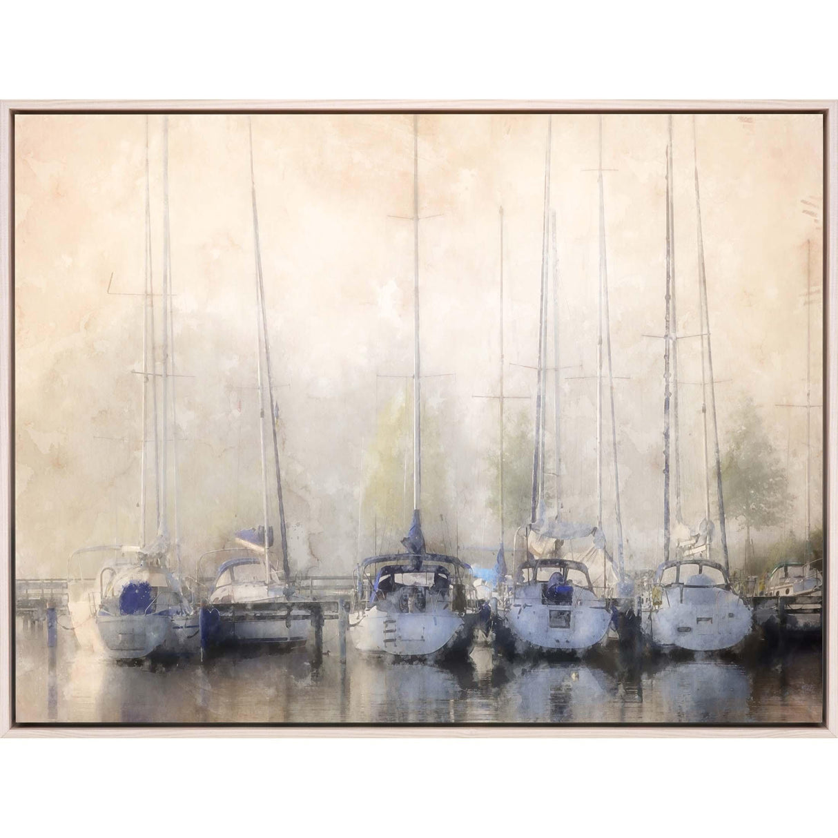 Paragon Sailboats in Fog Blue 38 X 50 X 3 Wall Art