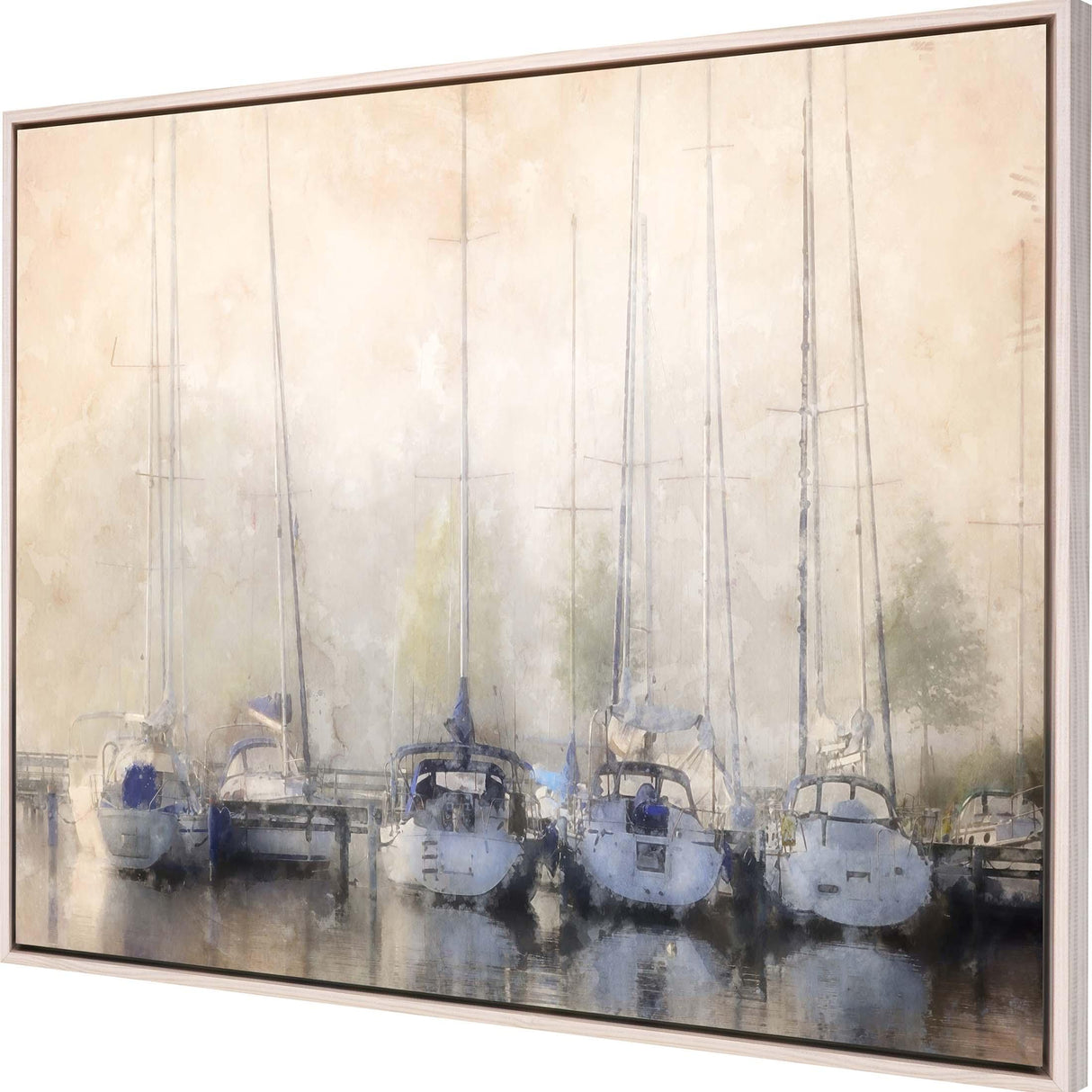Paragon Sailboats in Fog Blue 38 X 50 X 3 Wall Art