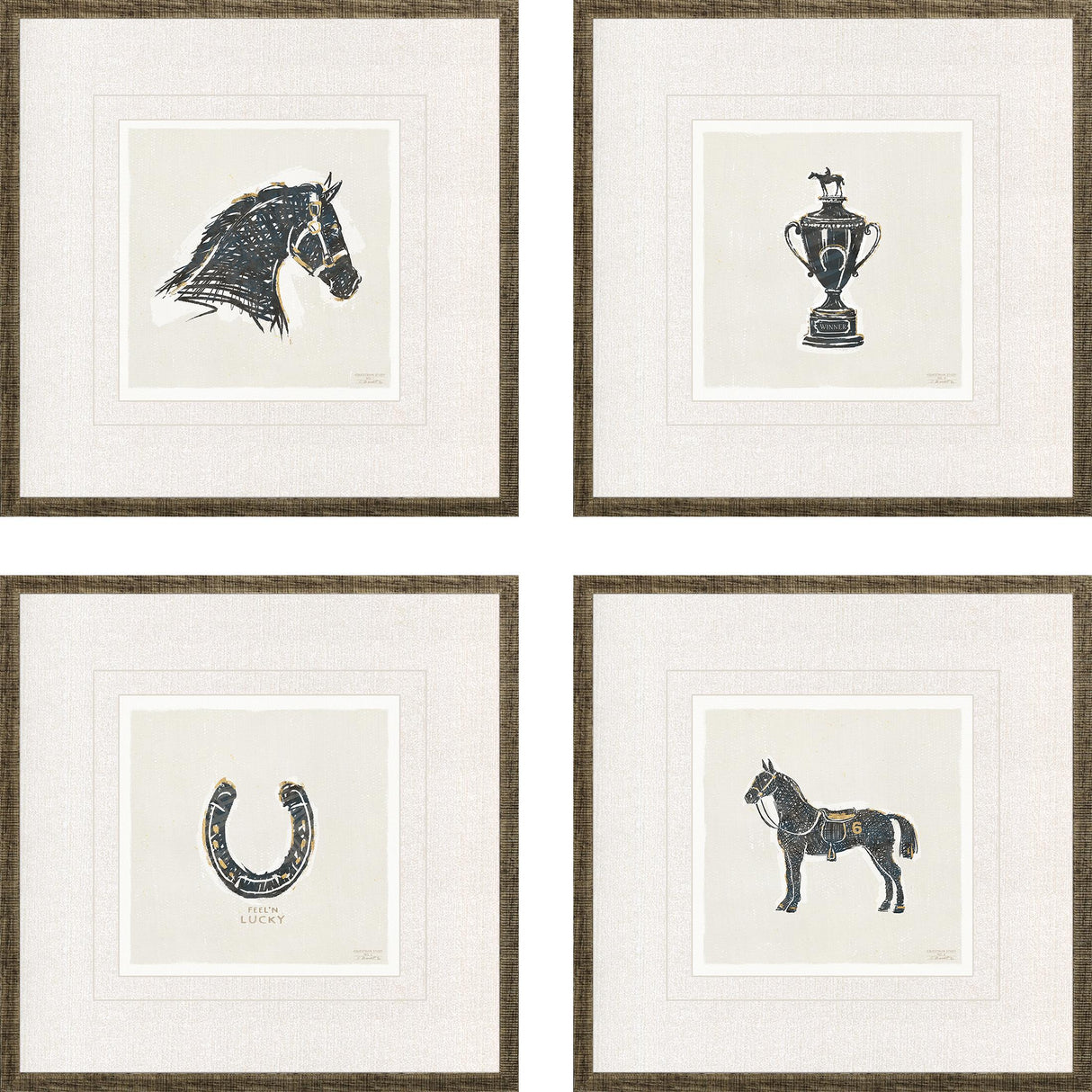 Paragon Equestrian S/4 Black 20 X 20 X 1 Wall Art