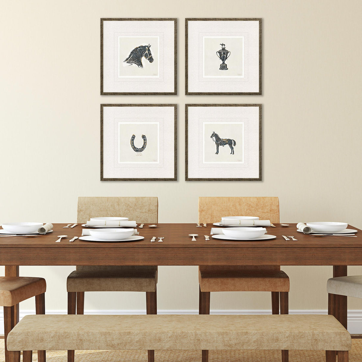 Paragon Equestrian S/4 Black 20 X 20 X 1 Wall Art