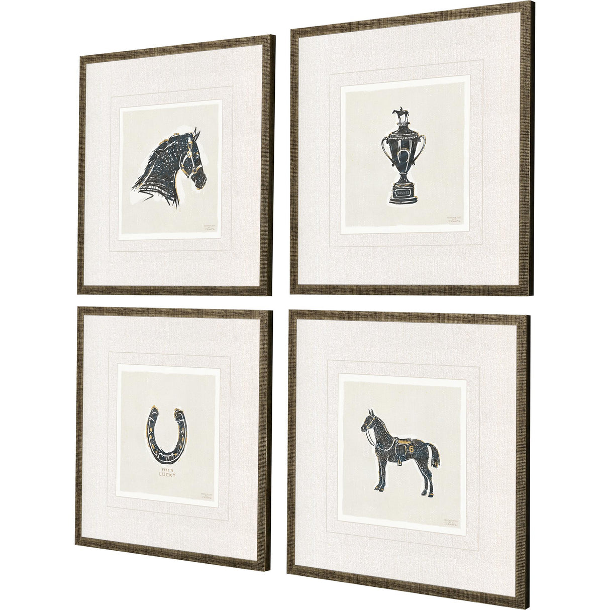 Paragon Equestrian S/4 Black 20 X 20 X 1 Wall Art