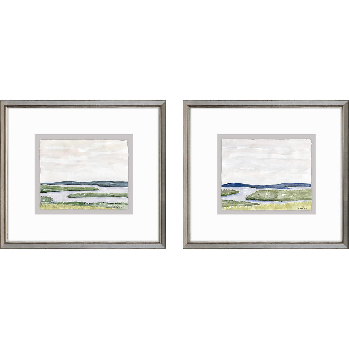 Paragon Waterside Marsh S/2 Blue 16 X 18 X 2 Wall Art
