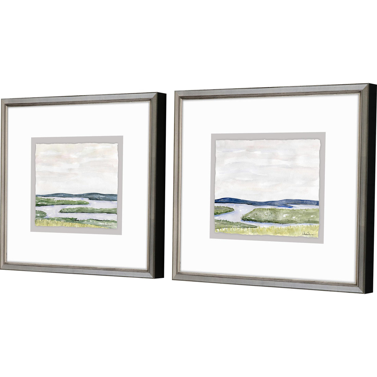 Paragon Waterside Marsh S/2 Blue 16 X 18 X 2 Wall Art
