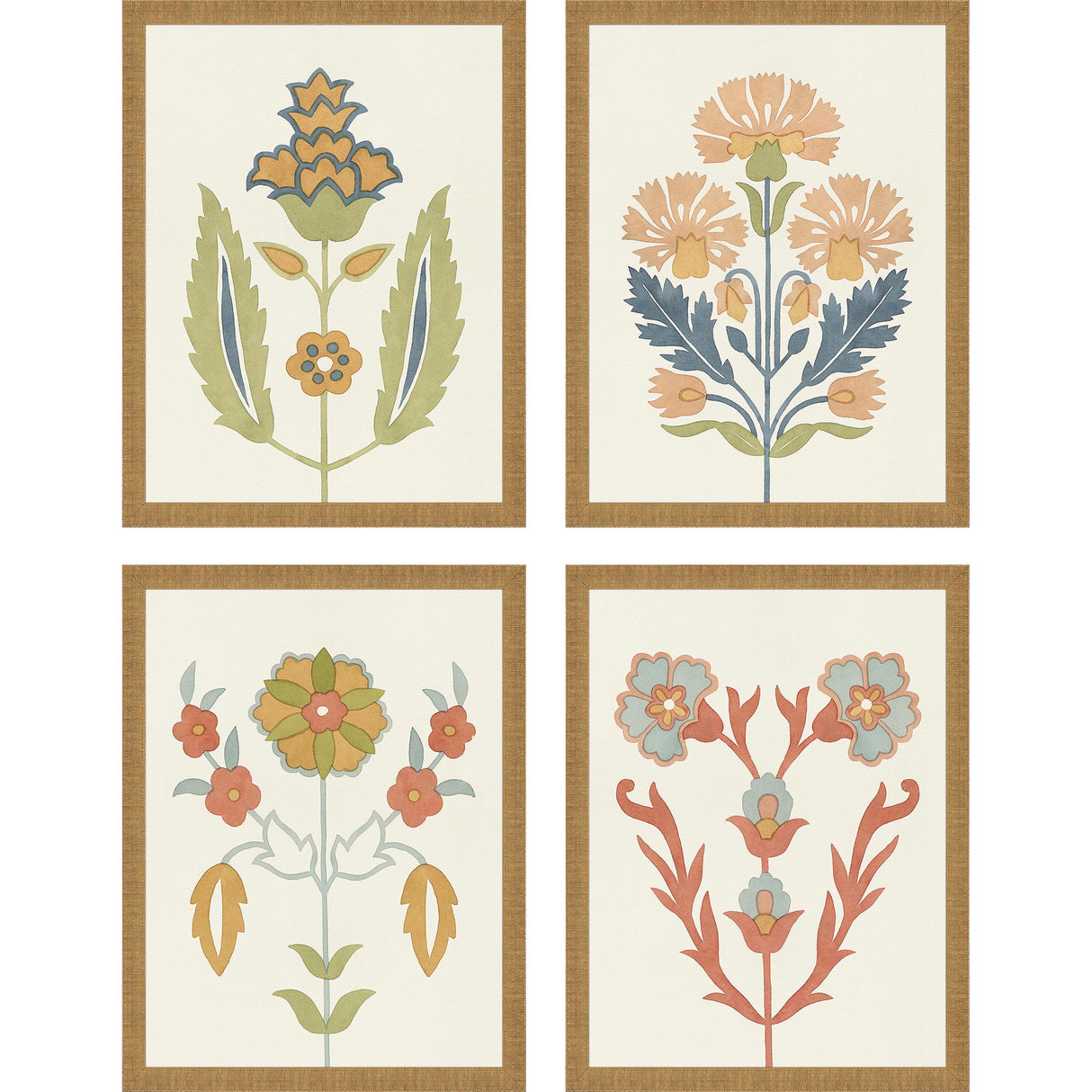 Paragon Folk Flourish S/4 Multi 26 X 20 X 2 Wall Art